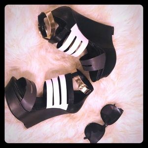 Strappy wedge sandals